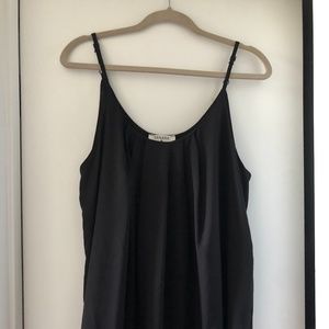 Zenana Premium Pleated Spaghetti Cami- M / Black